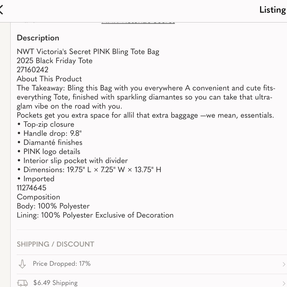 Victoria's Secret Pink Tote Bag with Cozy Blanket - Picture 4 of 9